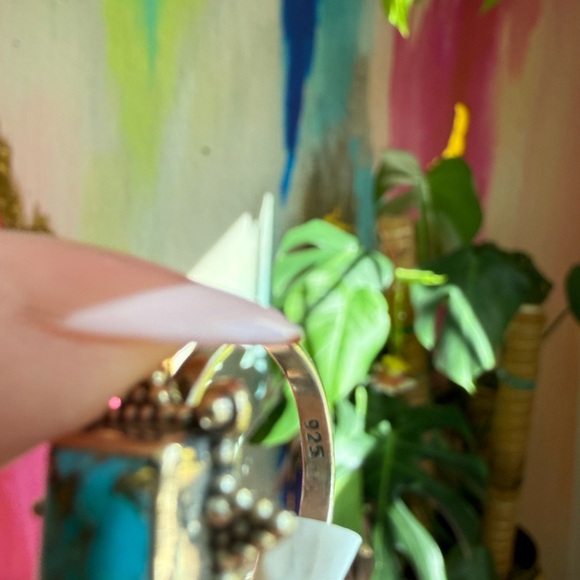 Blue Copper Turquoise Starburst 925 Sterling Silver Ring Sz 6.5 | SS - Picture 6 of 7